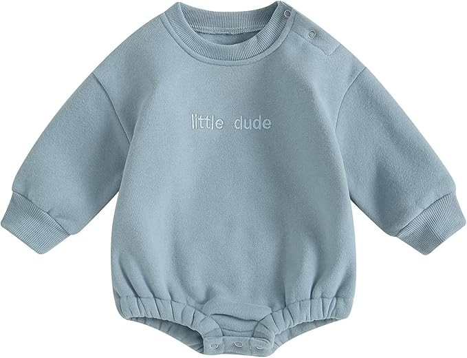 VISGOGO Newborn Infant Baby Boy Girls Oversized Romper Little Dude Sweater Onesie Coming Home Out... | Amazon (US)