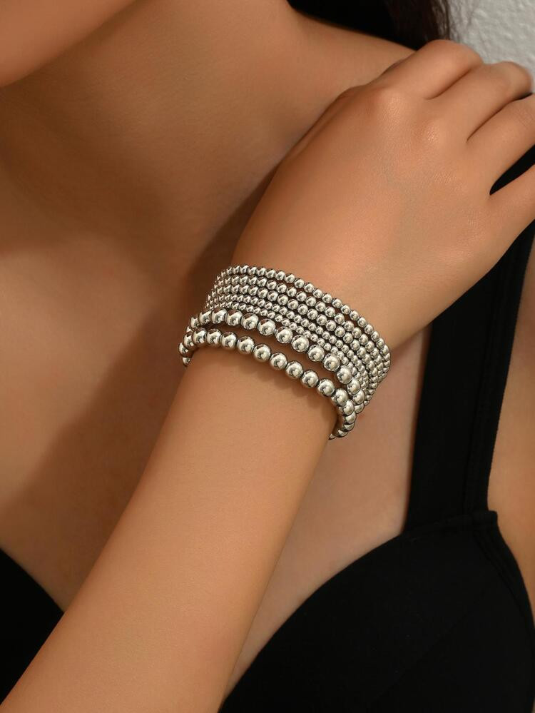 7pcs Bead Bracelet Set For Women And Men, Versatile Jewelry Set | SHEIN