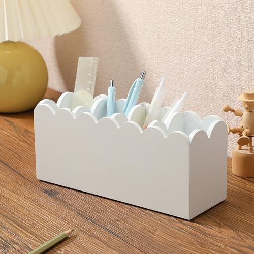 Sherr Scalloped Wooden Pencil Holder for Desk Wooden Office Desk Organizers and Accessories with ... | Amazon (US)