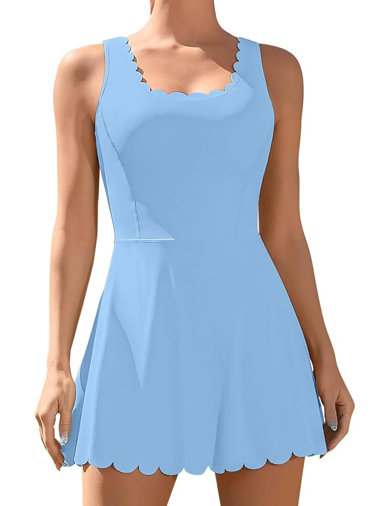 ATTRACO Women Tennis Dress with Shorts Workout Golf Skirts with Pockets Athletic Dresses | Amazon (US)