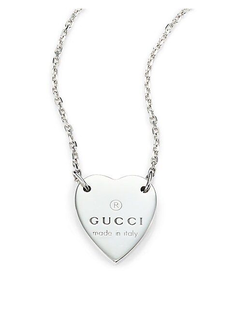 Gucci Women's Sterling Silver Signature Heart Pendant Necklace - Silver | Saks Fifth Avenue