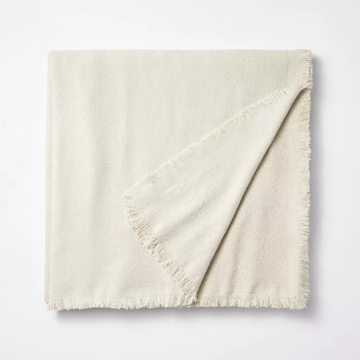 Full/Queen 100% Cotton Bed Blanket Light Beige - Threshold™ designed with Studio McGee | Target