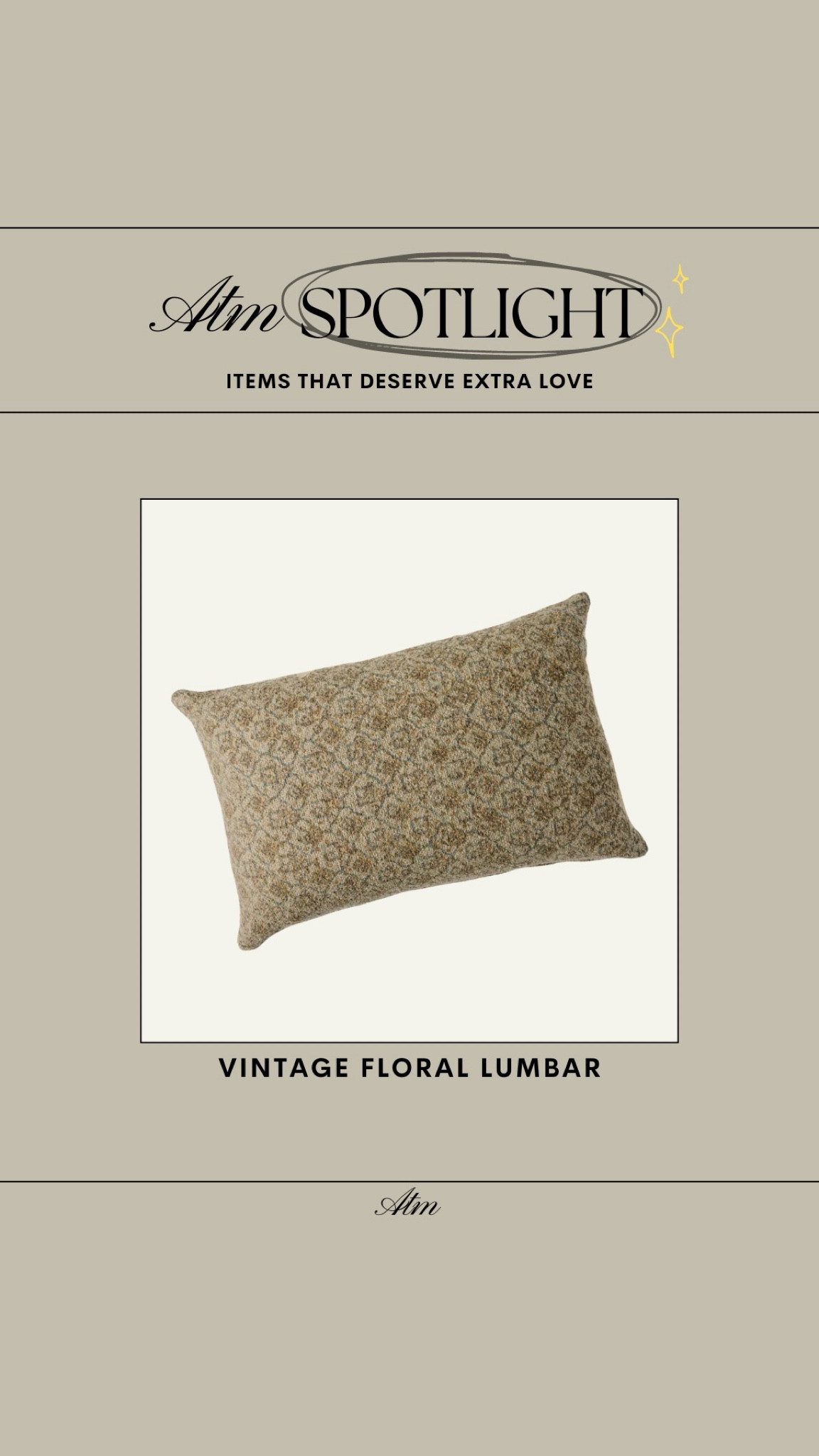 ATM Spotlight - Magnolia Lumbar // only $68!!

vintage look, vintage home decor, atm spotlight,  product spotlight, trending home finds, trending favorites, lumbar pillow, spring pillow, neutral spring decor, magnolia home 

#LTKStyleTip #LTKHome #LTKFindsUnder100