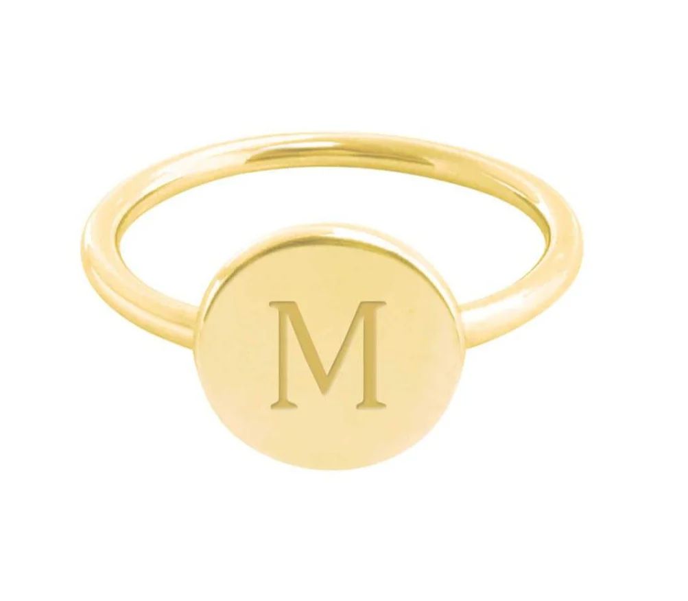 Gold Vermeil Initial Signet Ring | Tiny Tags