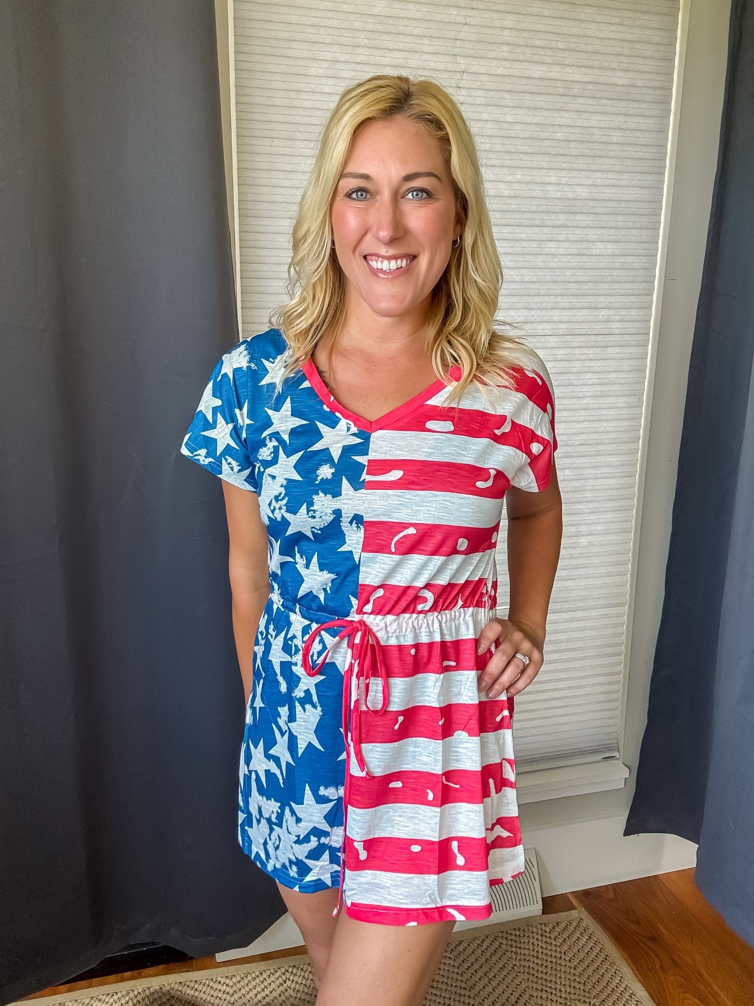 This adorable cover-up is perfect for showing off your patriotic spirit while keeping you comfy and cute. 🇺🇸

Whether you’re beach-bound or just soaking up the sun, this one has you covered (literally!) 😜