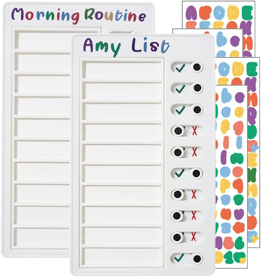 2 pcs Blank to Do List Boards Chore Checklist Boards for Kids with 4 Color Stickers Stick-on Chor... | Amazon (US)
