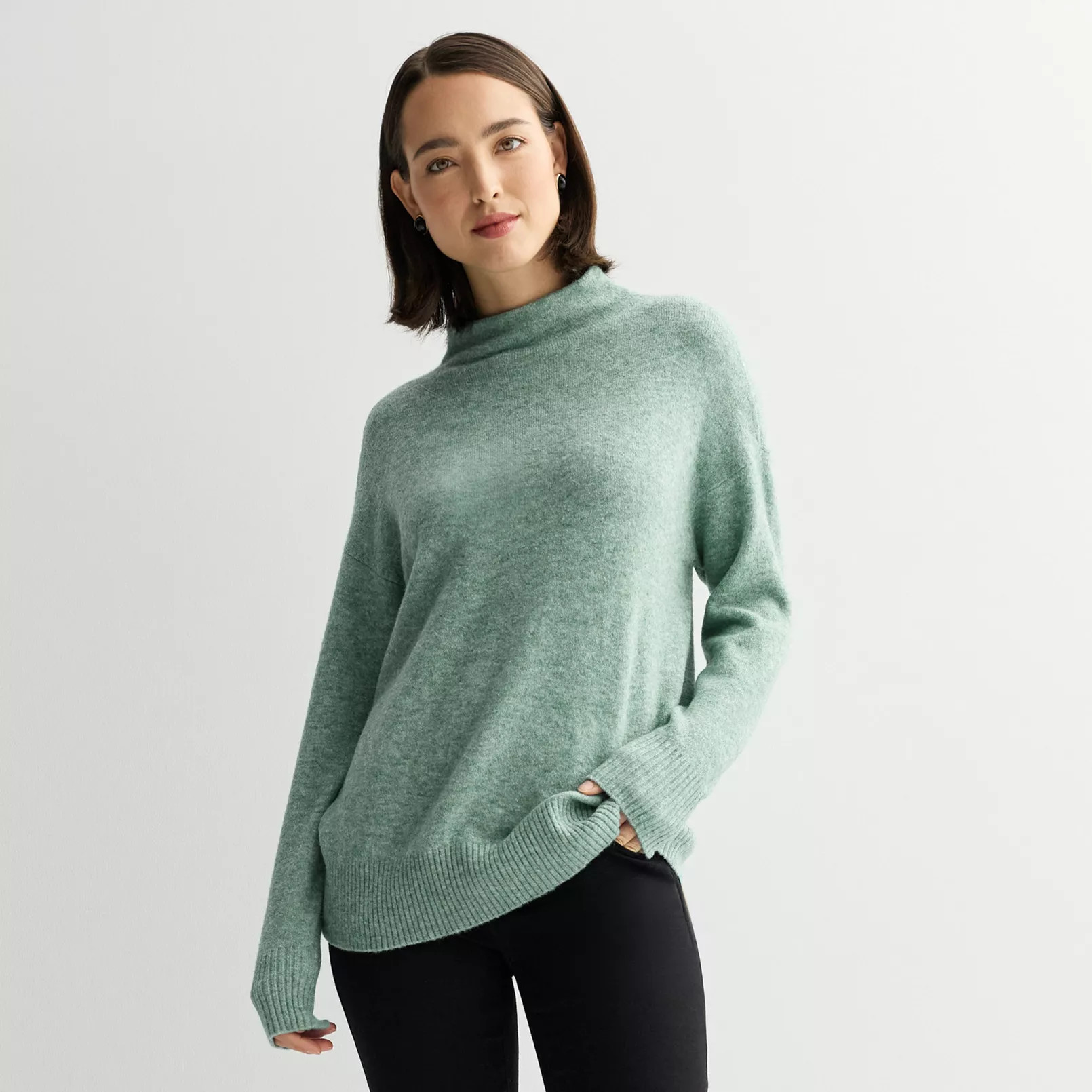 Women's Nine West Soft Funnel Neck Relaxed Sweater | Kohl's