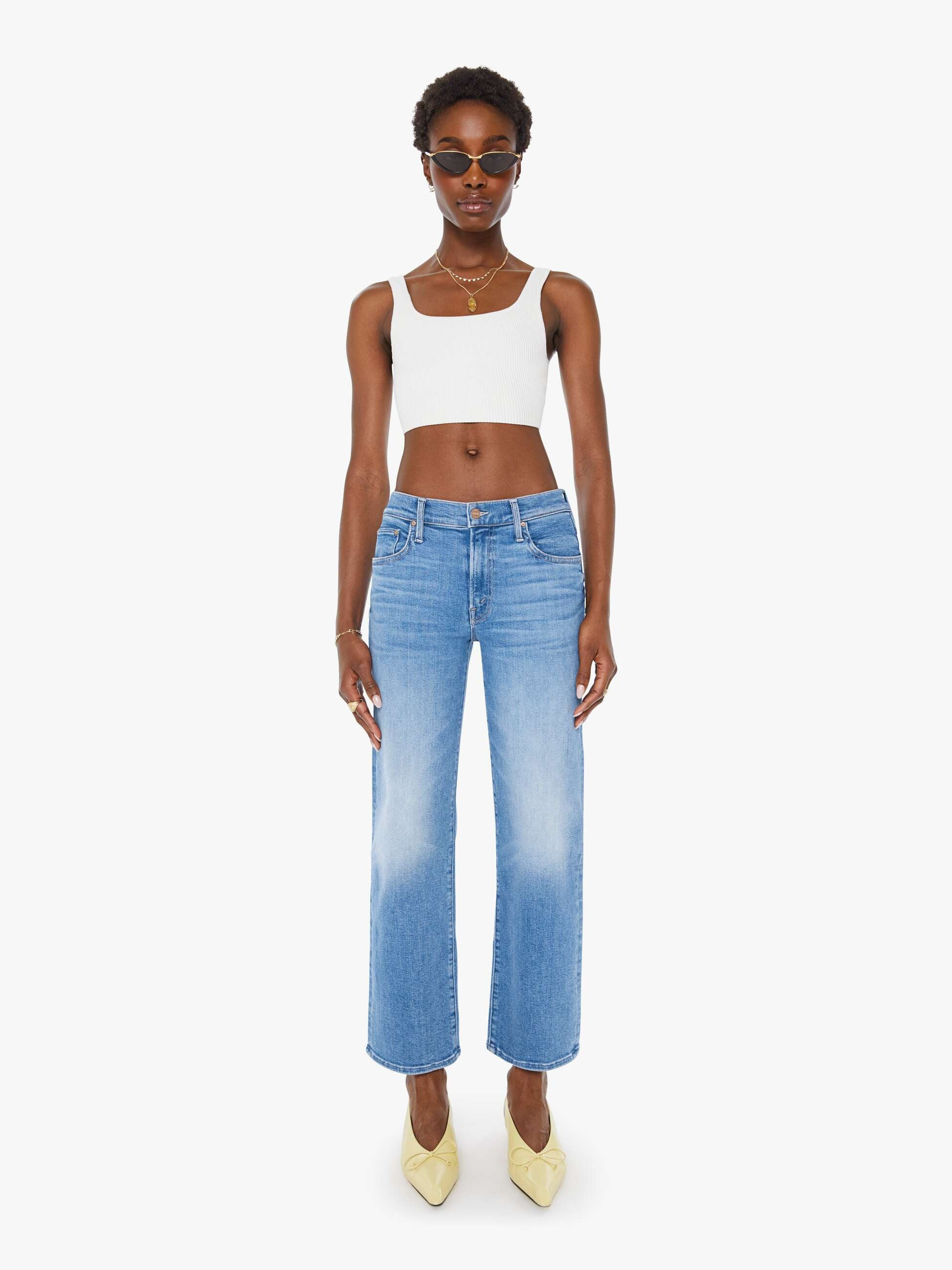 The Mid Rise Rambler Zip Ankle - Out Of The Blue | Mother Denim