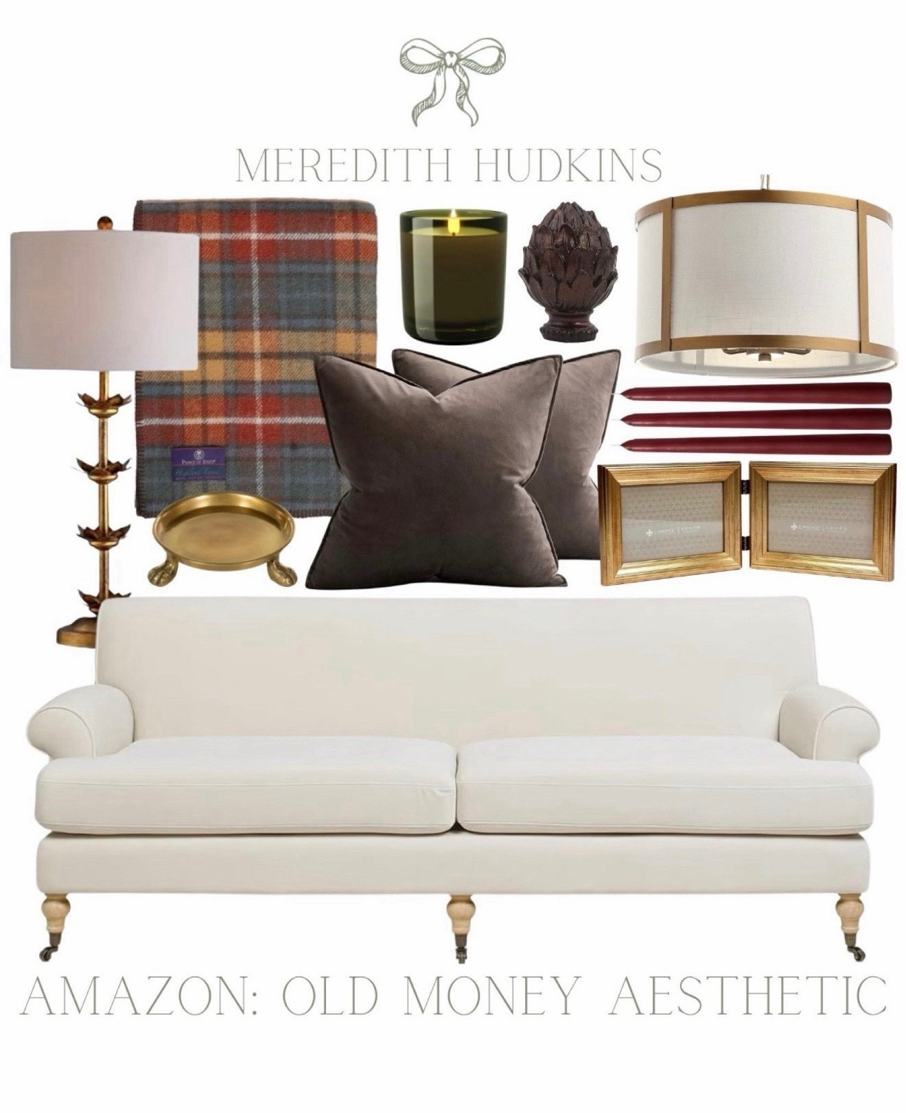 meredith hudkins, old money aesthetic, preppy style, classic home decor, timeless decor, traditional home decor, white sofa, velvet throw pillow, accent pillow, table lamp, chandelier, gold picture frame, wool throw blanket

#LTKFindsUnder50 #LTKHome #LTKSaleAlert