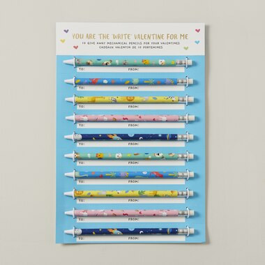 VALENTINES PENCIL TEARAWAY PACK SET OF 10 | Indigo (CA)