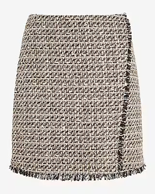 Super High Waisted Tweed Mini Skirt | Express