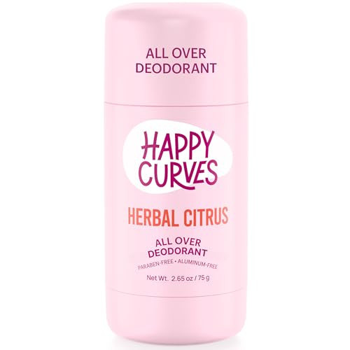 HAPPY CURVES Whole Body Deodorant for Women - Aluminum-Free - Sensitive Skin Invisibile All Day Layer of Full Body Protection for Odor Control Only (2.65 Ounce (Pack of 1), Herbal Citrus) | Amazon (US)