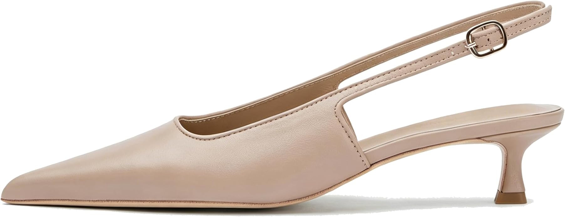 Pointed Toe Slingback Kitten Heels for Women Low Heel Pointed Toe Pumps Formal Dress Shoes Sling ... | Amazon (US)