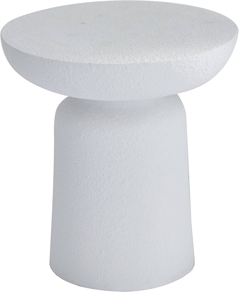 Amazon.com: Deco 79 Magnesium Oxide Outdoor Accent Table with Wide Top, 17" x 17" x 18", White : ... | Amazon (US)