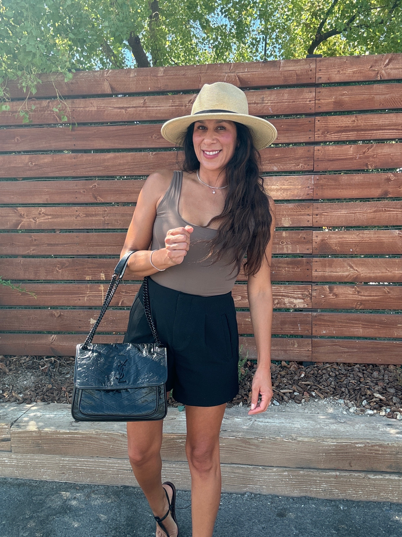 September Forecast: over 100 degrees for the next week! 
Wanted to feel a little more like autumn so went with darker colors. This top is fantastic! Bodysuit vibes without all the hassle! This outfit can easily be layered with a sweater, blazer or jean jacket for cooler days  


#LTKStyleTip #LTKFindsUnder50 #LTKItBag
