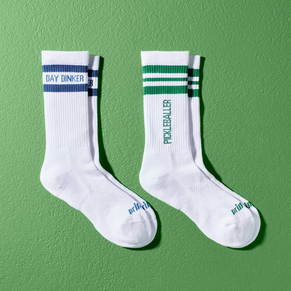 Prince Pickleball Men's Striped Crew Socks 2pk - White 6-12 | Target