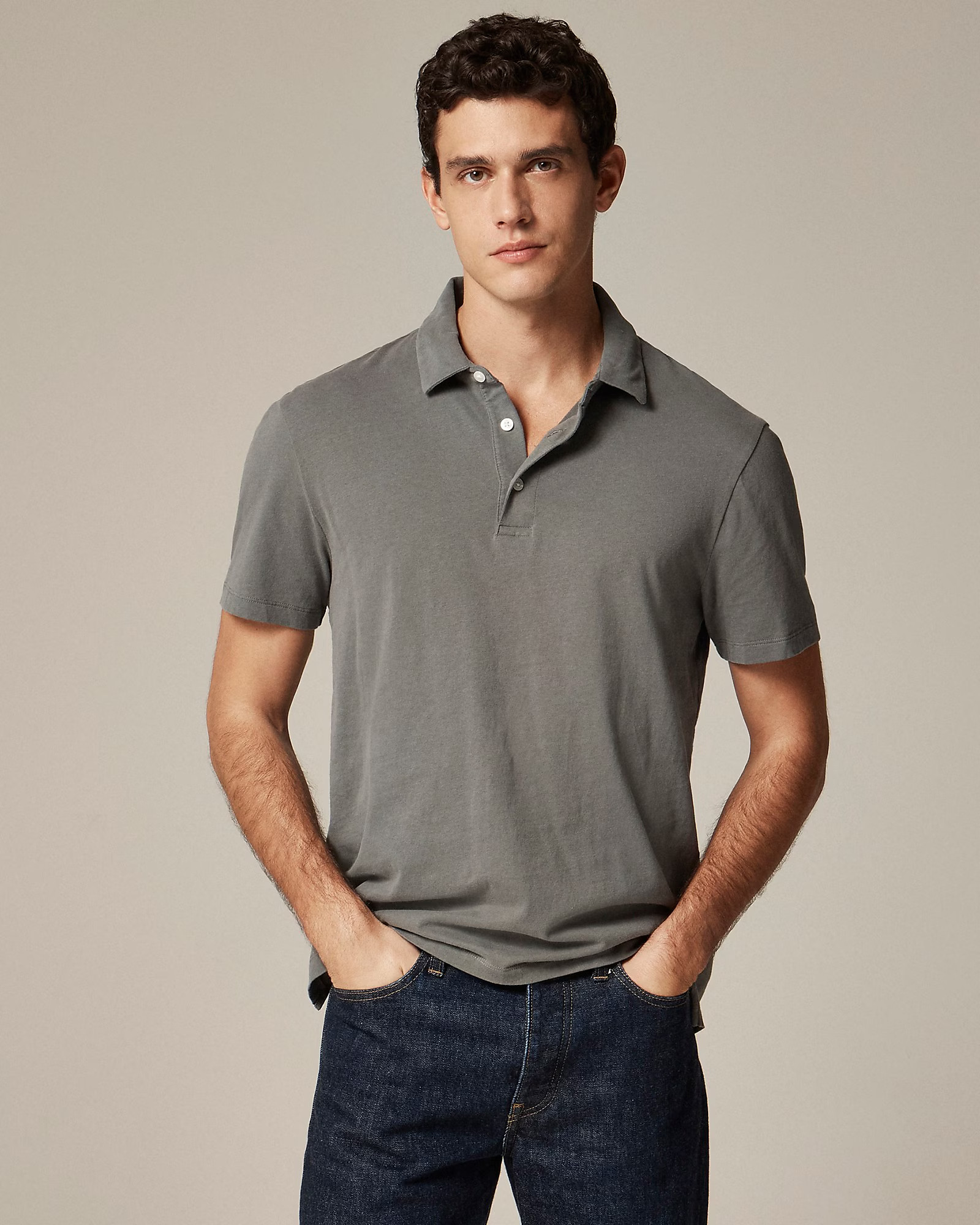 Sueded cotton polo shirt | J. Crew US
