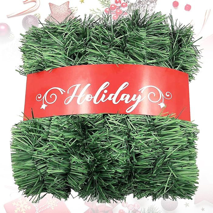 Green Garland Christmas Decors,49FT Xams Greenery Non-Lit Soft Twist Garland Decor for Tree Stair... | Amazon (US)