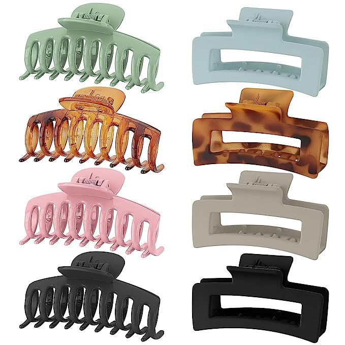 8 Colors Lolalet Strong Hold Hair Claw Clips, 2 Styles Nonslip Medium Large Jaw Clip for Women an... | Amazon (US)