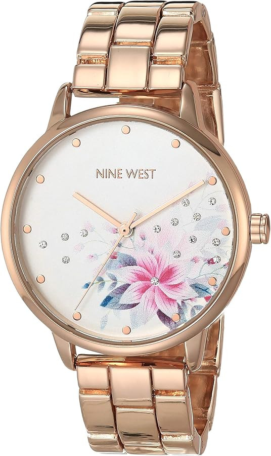 Nine West Women's Crystal Accented Bracelet Watch | Amazon (US)