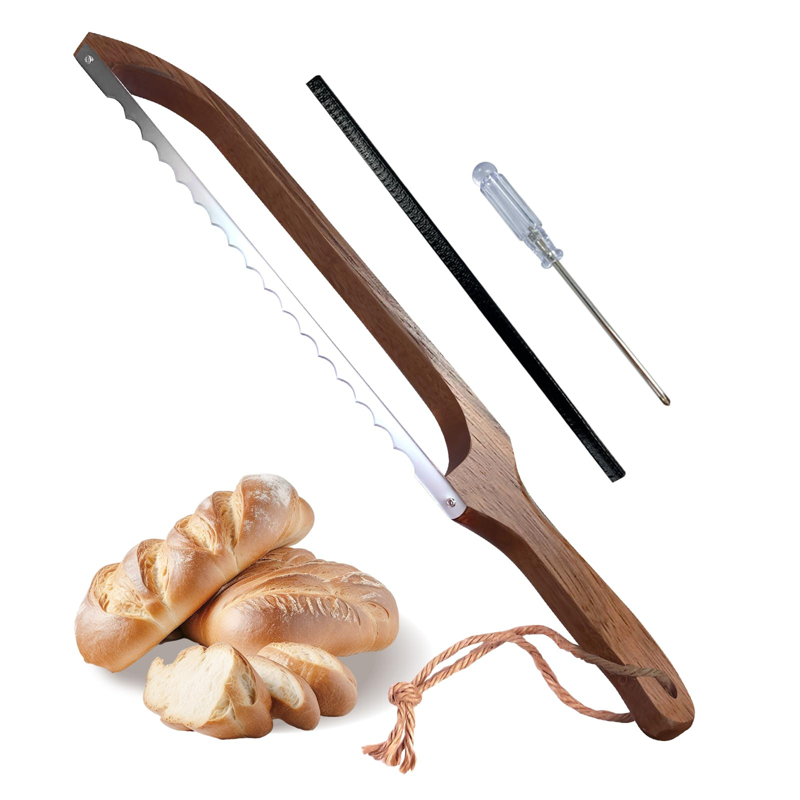 Sourdough Bread Knife for Slicing, Wooden Bread Slicer Bow Saw Cutter for Homemade Easy Cutting,S... | Amazon (US)