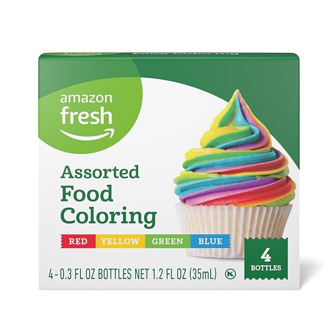 Amazon Fresh, Assorted Food Coloring, 1.2 Fl Oz (Pack of 4) (Previously Happy Belly, Packaging Ma... | Amazon (US)