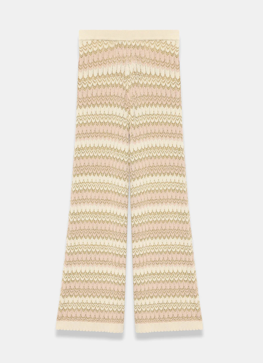 Neutral Striped Crochet Trousers | Mint Velvet