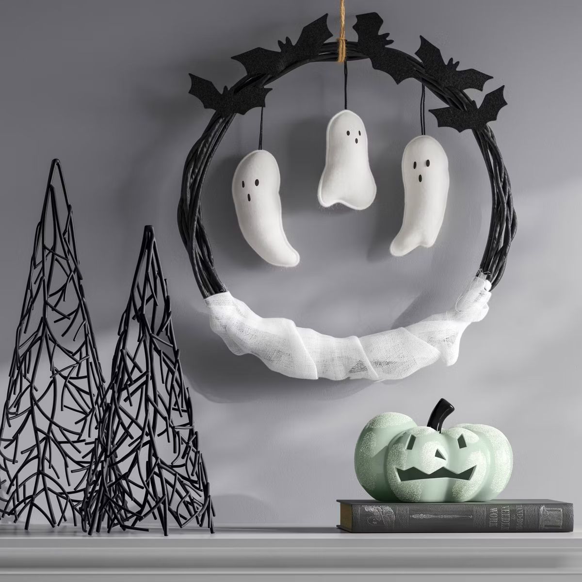 15" Twig Ghosts Halloween Scene Wreath - Hyde & EEK! Boutique™ | Target