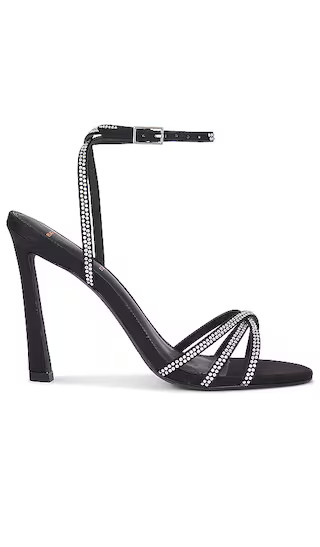 Serafina Sandal in Black Satin | Revolve Clothing (Global)