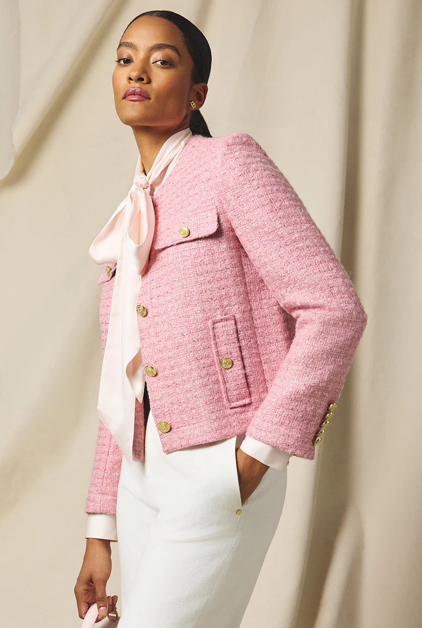 Chelsea Jacket (Rose Sparkle Boucle) | Holland Cooper