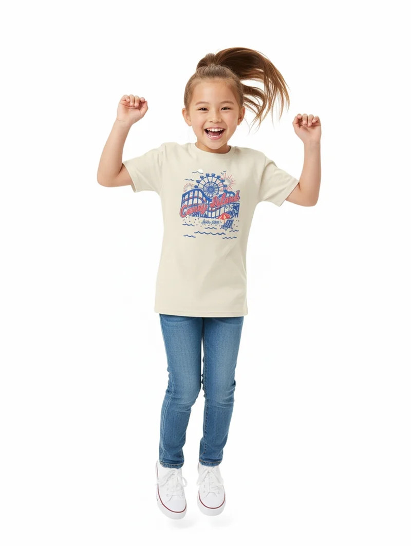 Wonder Nation Girls NYC Amusement Park Graphic Tee with Short Sleeves, Sizes 4-18 | Walmart (US)