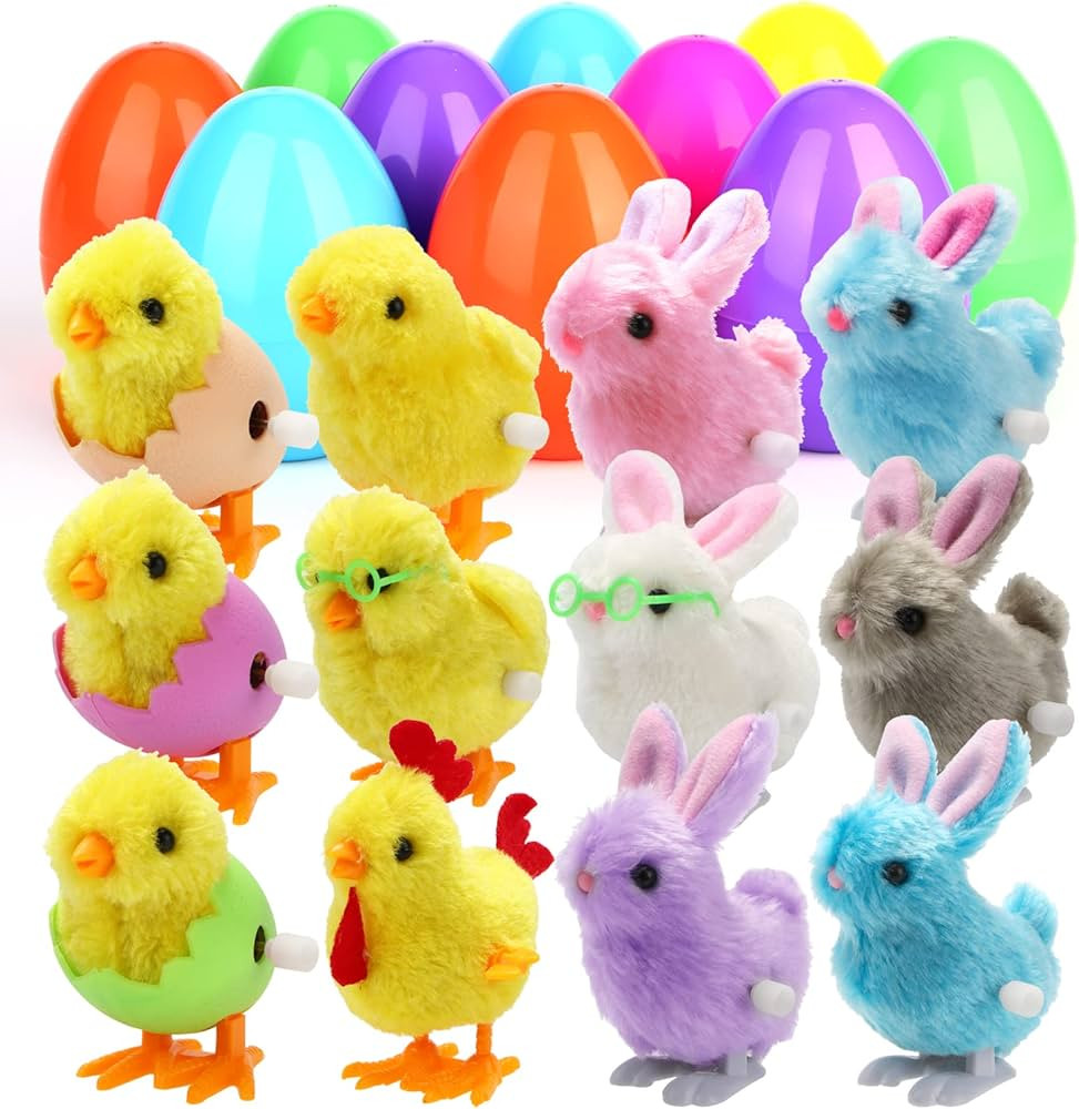 Sizonjoy 12 Pack Prefilled Easter Eggs with Wind-Up Toys, Plastic Easter Eggs Filled with Toys fo... | Amazon (US)
