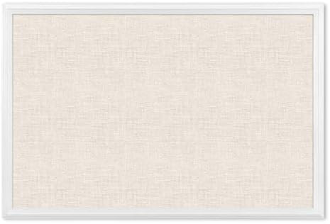 U Brands Cork Linen Bulletin Board, 20 x 30 Inches, White Wood Frame (2074U00-01) | Amazon (US)