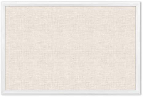 U Brands Cork Linen Bulletin Board, 20 x 30 Inches, White Wood Frame (2074U00-01) | Amazon (US)