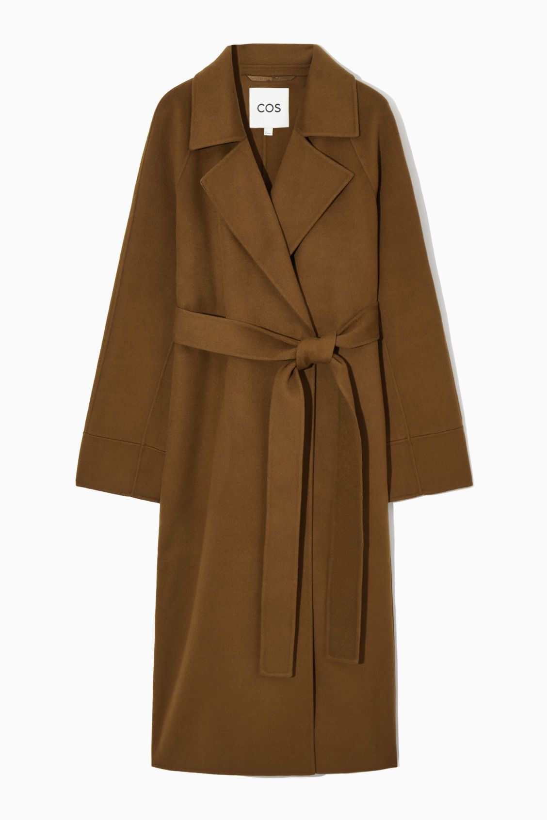 BELTED DOUBLE-FACED WOOL COAT - BROWN - Coats and Jackets - COS | COS (US)