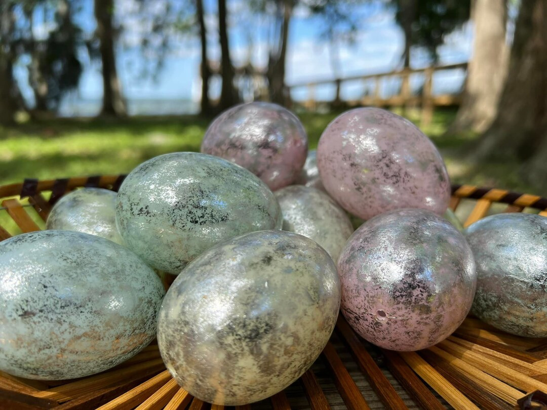 12 Silver Foil Eggs Bird Eggs Home Easter Spring Decoration - Etsy | Etsy (US)