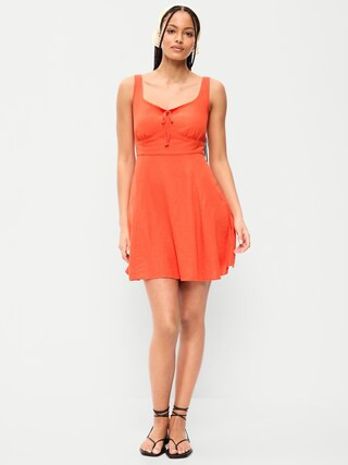 Fit & Flare Linen Mini Dress | Old Navy (US)
