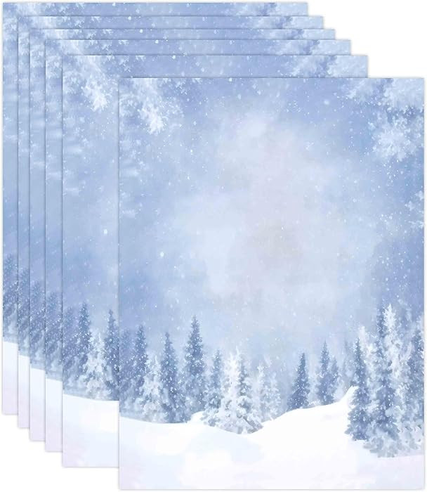 Gift Boutique Christmas Winter Stationery Paper Letterhead Sheets 100 Pack Holiday Snowy Trees De... | Amazon (US)