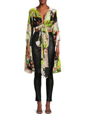 Renee C. Floral Tie Front Top on SALE | Saks OFF 5TH | Saks Fifth Avenue OFF 5TH