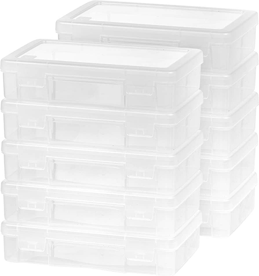 IRIS USA Medium Plastic Hobby Art Craft Supply Organizer Storage Box with Snap-Tight Closure Latc... | Amazon (US)
