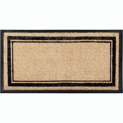 A1HC Natural Rubber Coir Outdoor Doormat 24x48 Markham Classic Border, Anti-Shed Treated Durable Front Door Mat | Target