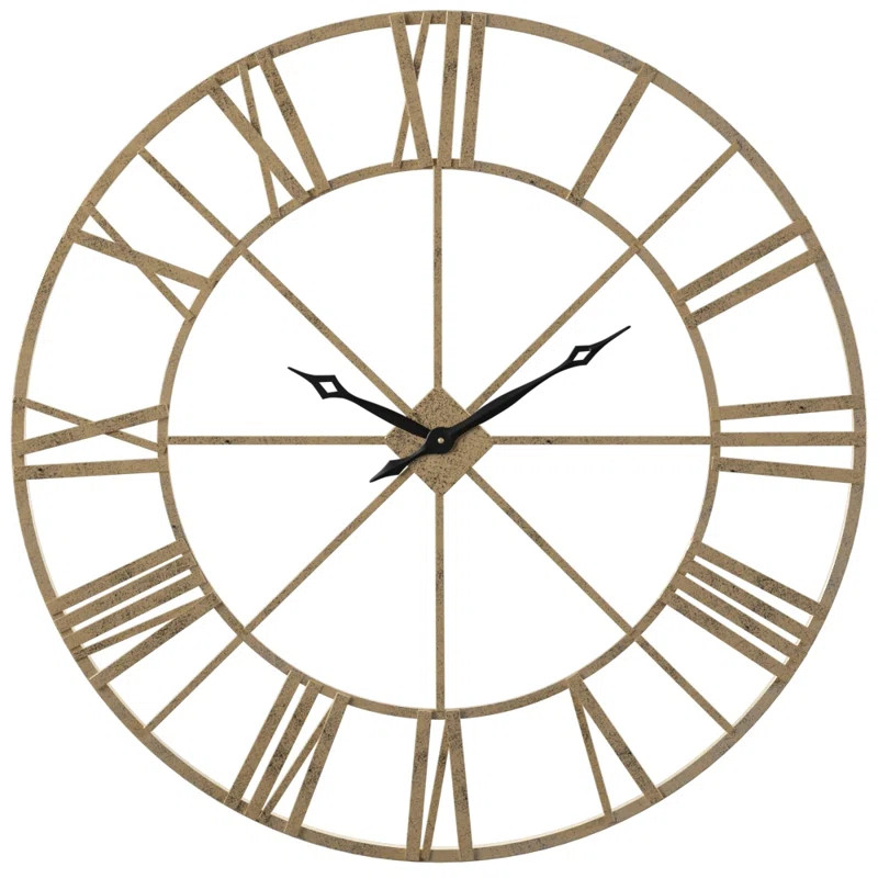 Oversized Round Gold 48" Wall Clock | Wayfair North America