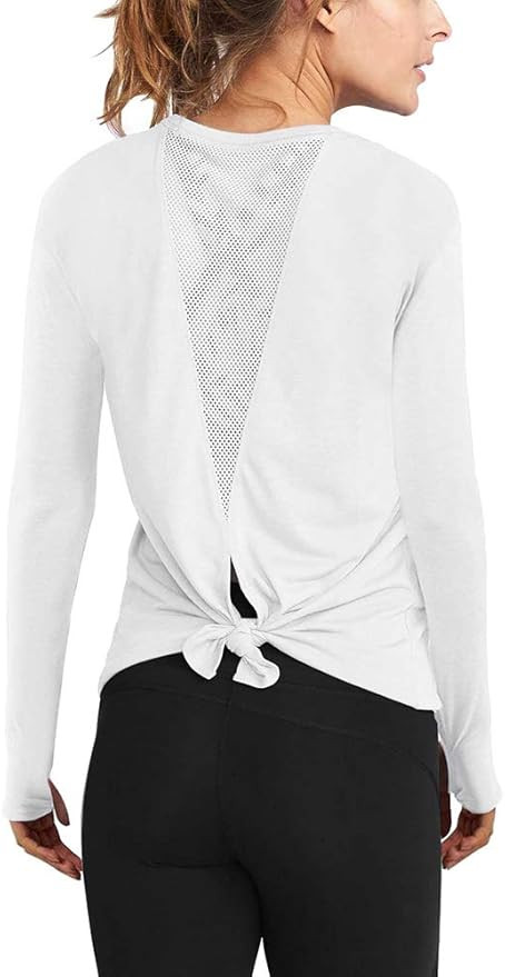 Mippo Long Sleeve Workout Shirts for Women Yoga Tops Running T Shirt Workout Clothes | Amazon (US)