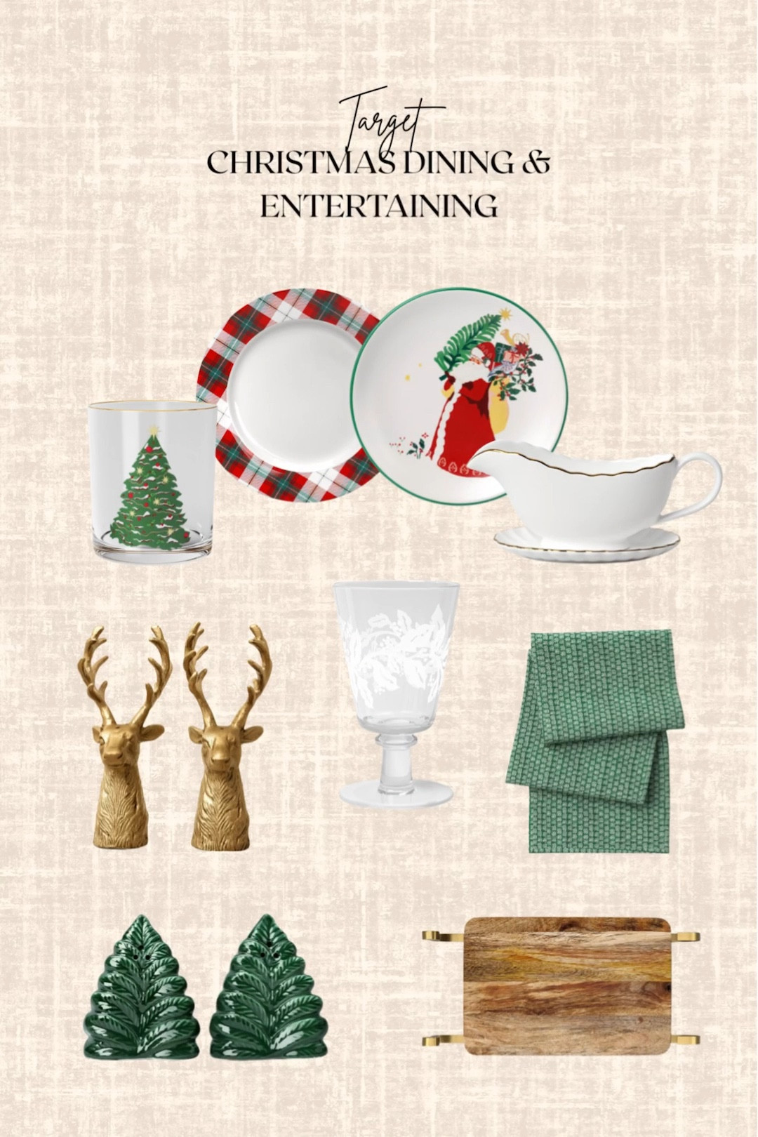 Target Christmas Dining and Entertaining! 

Home finds, plates, holiday dining, table runner, gravy boat, wine glass, salt and pepper shaker, tumbler 

#LTKHoliday #LTKSeasonal #LTKHome