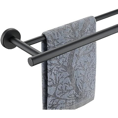 DELTA FAUCET 75925-BL Trinsic 24-in Double Wall Mount Towel Bar Bath Hardware Accessory in Matte ... | Amazon (US)