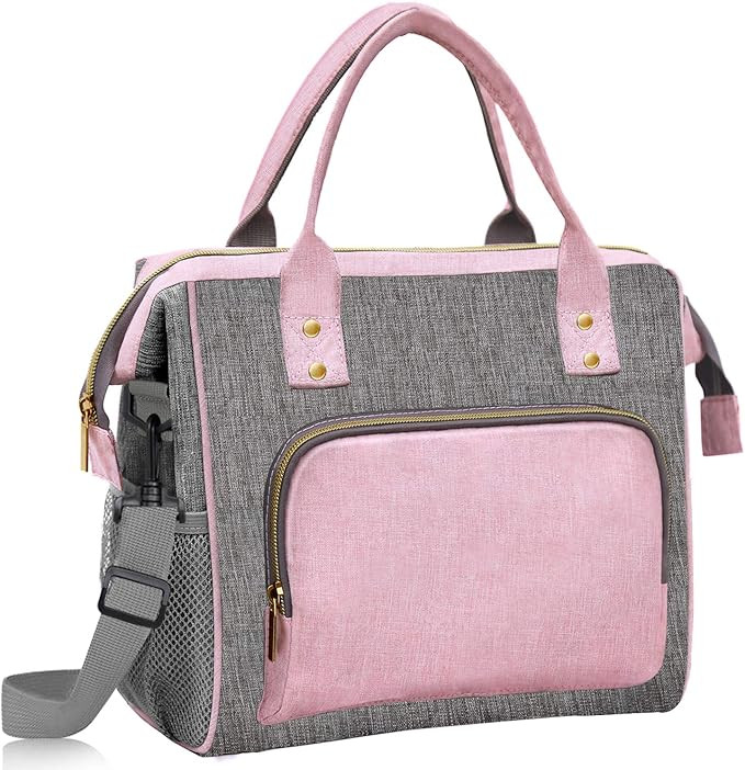 Insulated Lunch Bag, Reusable Lunch Bags for Women, Pink Cute Lunch Cooler Bag, Leak Proof Tote B... | Amazon (US)