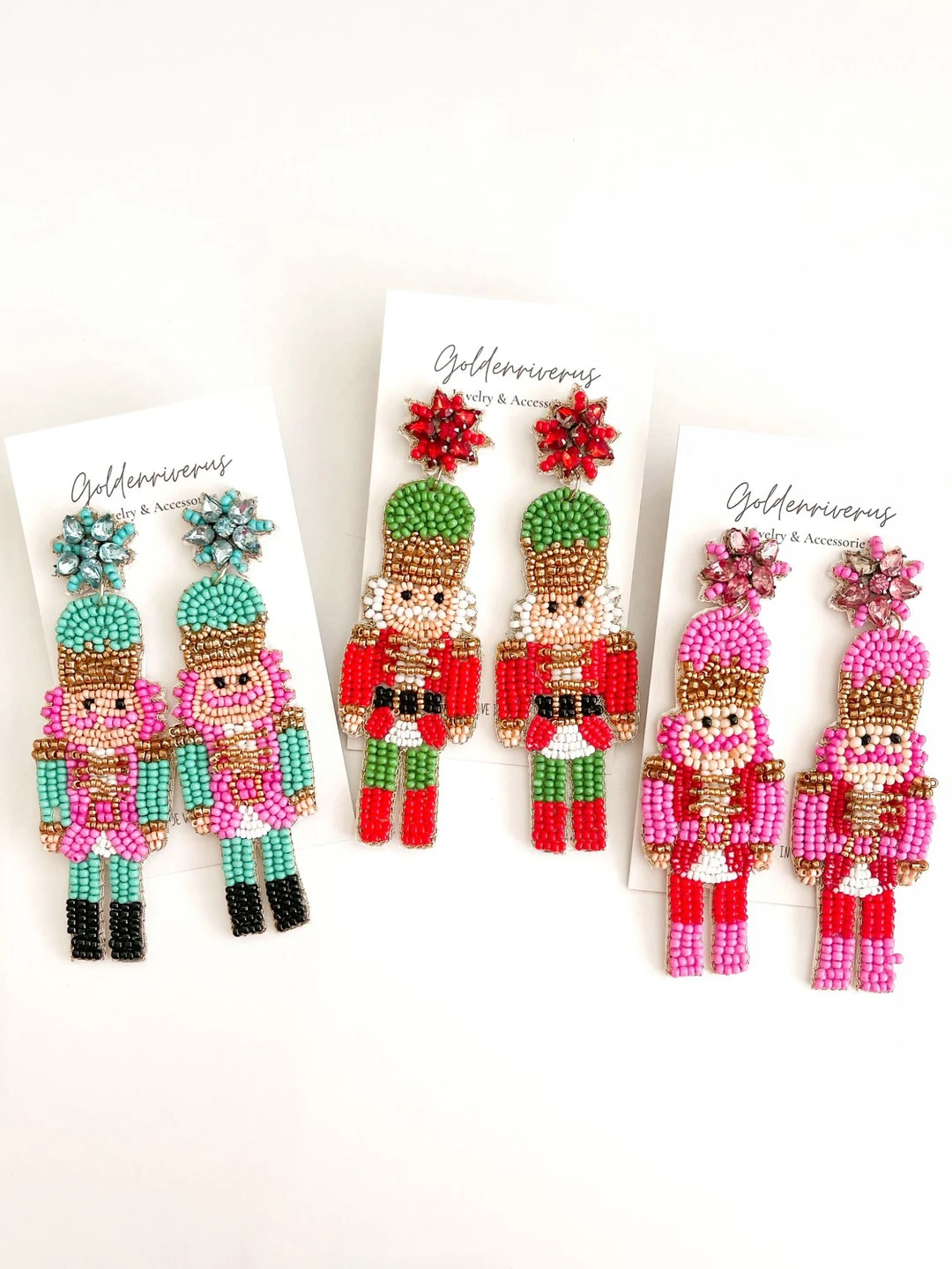 Nutcracker Beaded Earrings/christmas Beaded Earrings/festive - Etsy | Etsy (US)
