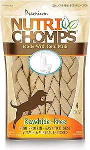 NutriChomps Dog Chews, 6-inch Braids, Easy to Digest, Long Lasting, Rawhide-Free Dog Treats, Heal... | Amazon (US)