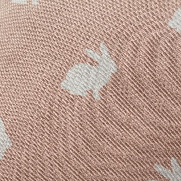 My Texas House Kailey 18" x 18" Blush Pink Bunny Cotton Decorative Pillow | Walmart (US)