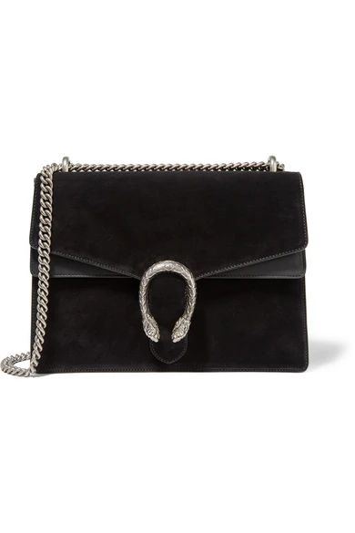 Dionysus large leather-trimmed suede shoulder bag | NET-A-PORTER (UK & EU)